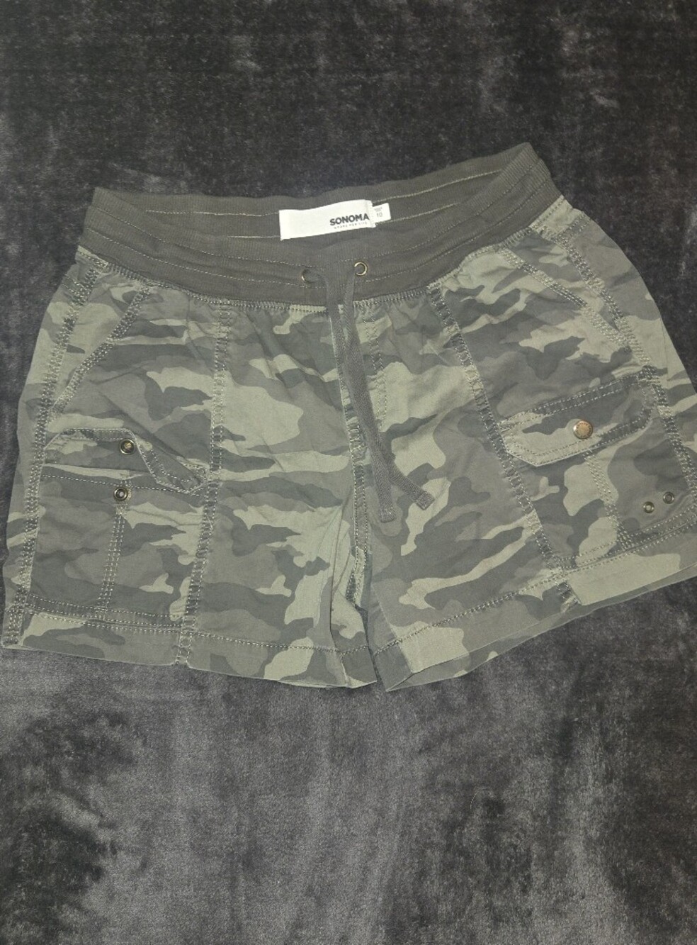 Sonoma Camo Drawstring Utility Shorts - Green